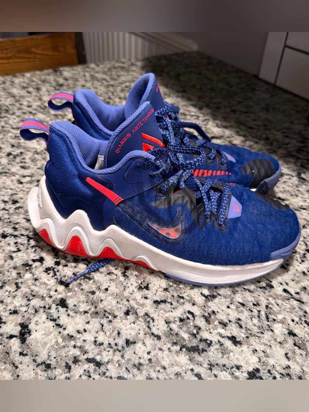 Nike Giannis Immortality Basketball Shoes Youth 5Y Royal Blue Orange DB6081-409